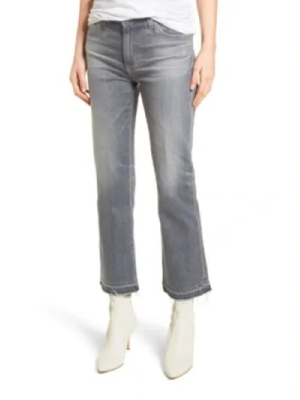 AG Adriano Goldschmied The Jodi Crop High Rise Slim Flare Jean in Gray Size 25R